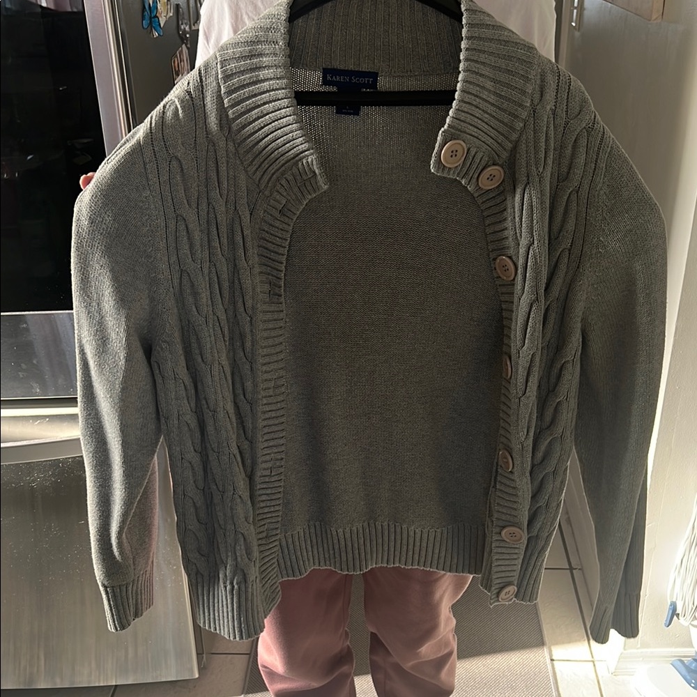 Karen Scott Green Cable Knit Sweater
